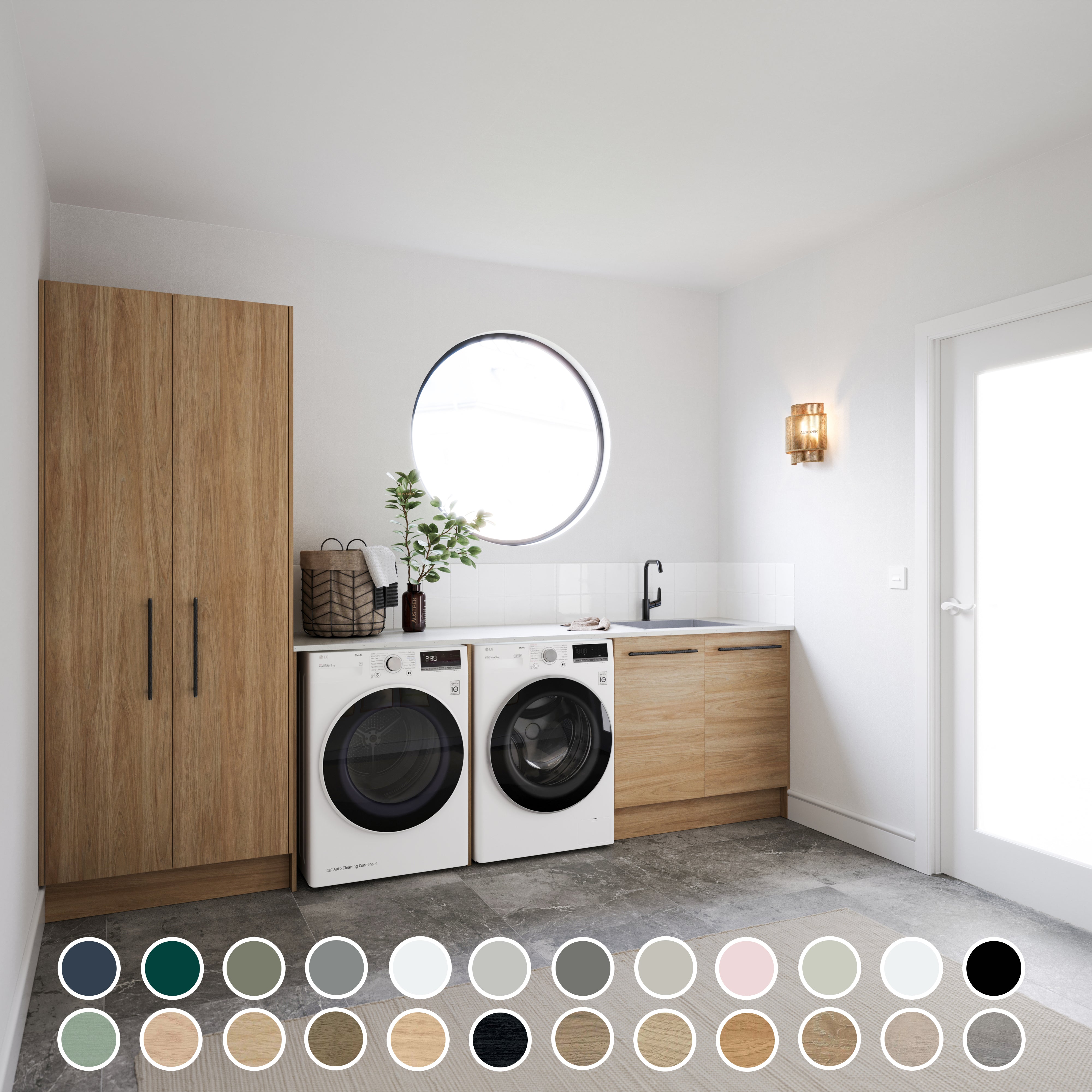 TIMBERLINE CUSTOM 3048MM LAUNDRY AND TALL CABINET PACKAGE
