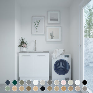 TIMBERLINE CUSTOM 915MM LAUNDRY CABINET WITH LAMINATE TOP & SINK PACKAGE