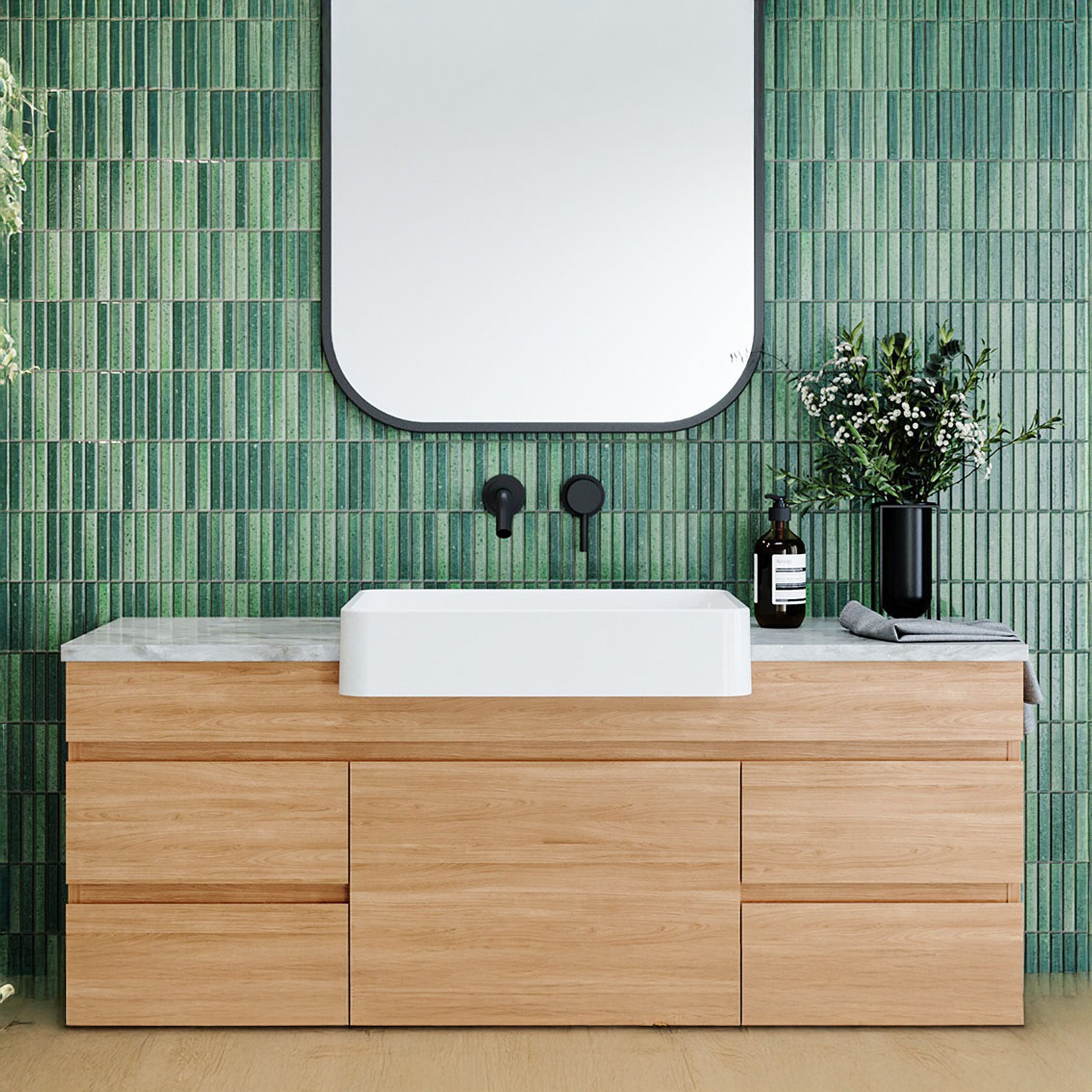 TIMBERLINE FERGUS SEMI-RECESSED BASIN GLOSS WHITE 500MM