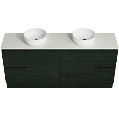 TIMBERLINE NEVADA LAMINEX BLACK ABSOLUTEGRAIN 1800MM DOUBLE BOWL FLOOR STANDING VANITY