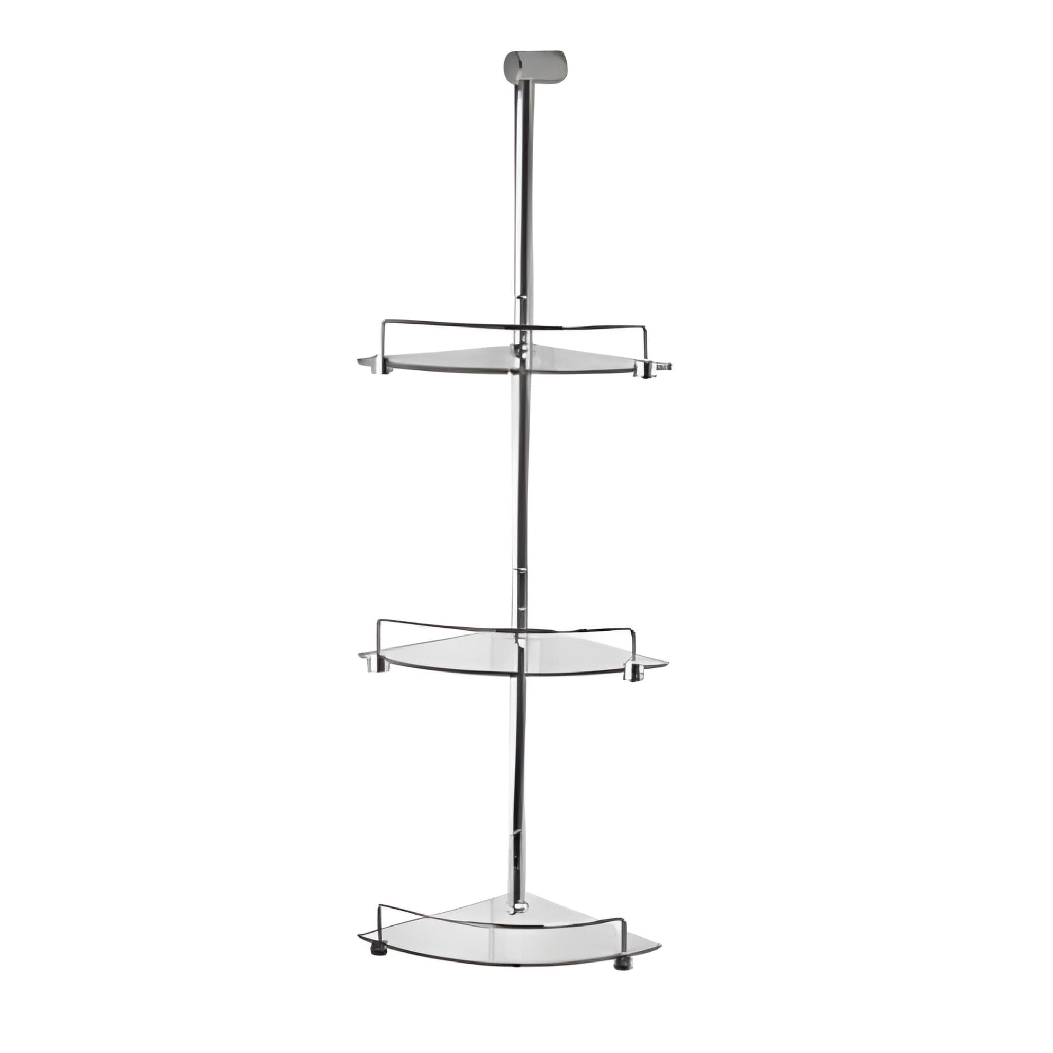 JOHNSON SUISSE FLINDERS SHOWER TIDY 3-TIER TEMPERED GLASS SHELVES 770MM CHROME
