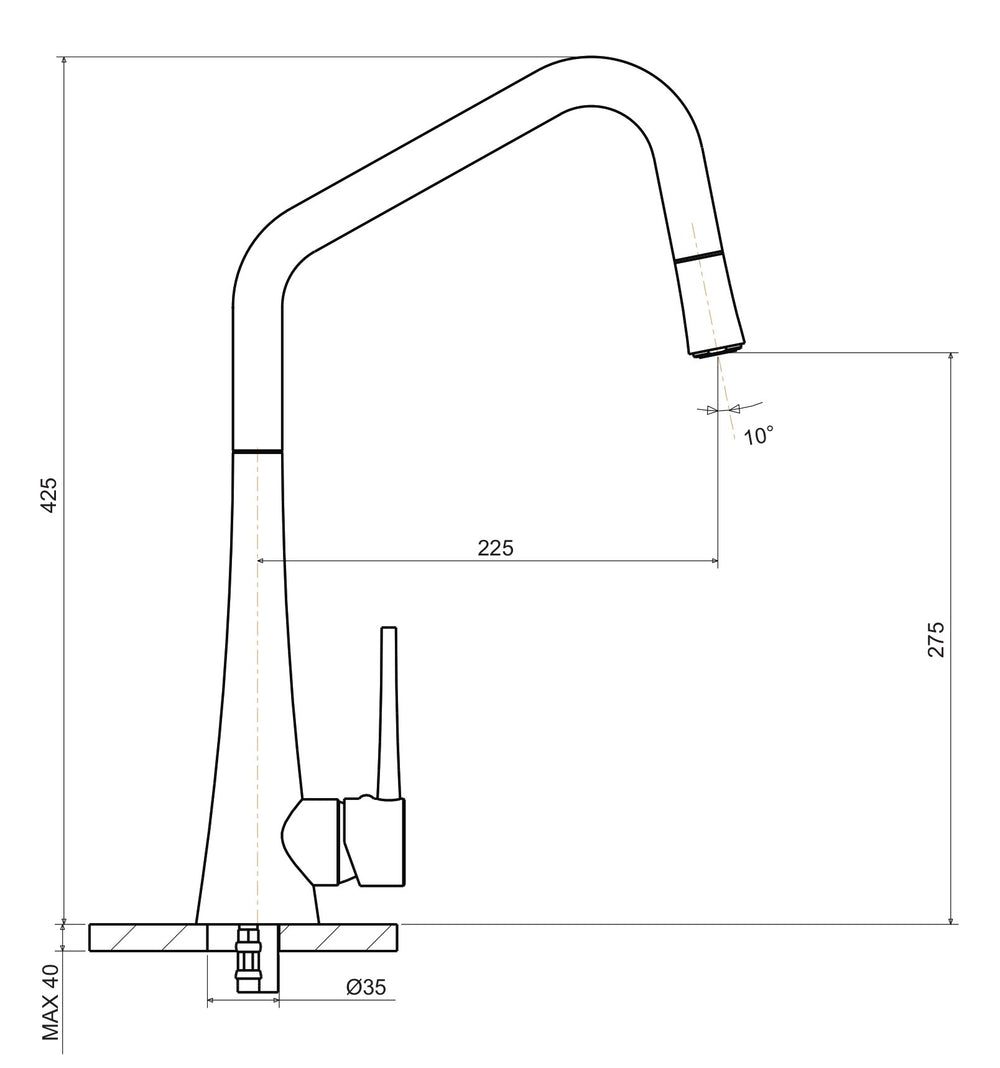 ARMANDO VICARIO TINK-D PULL-OUT SINK MIXER BLACK