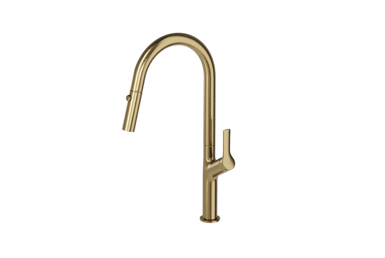 LINSOL TISH 25MM PULL-OUT SINK MIXER BRUSHED BRASS