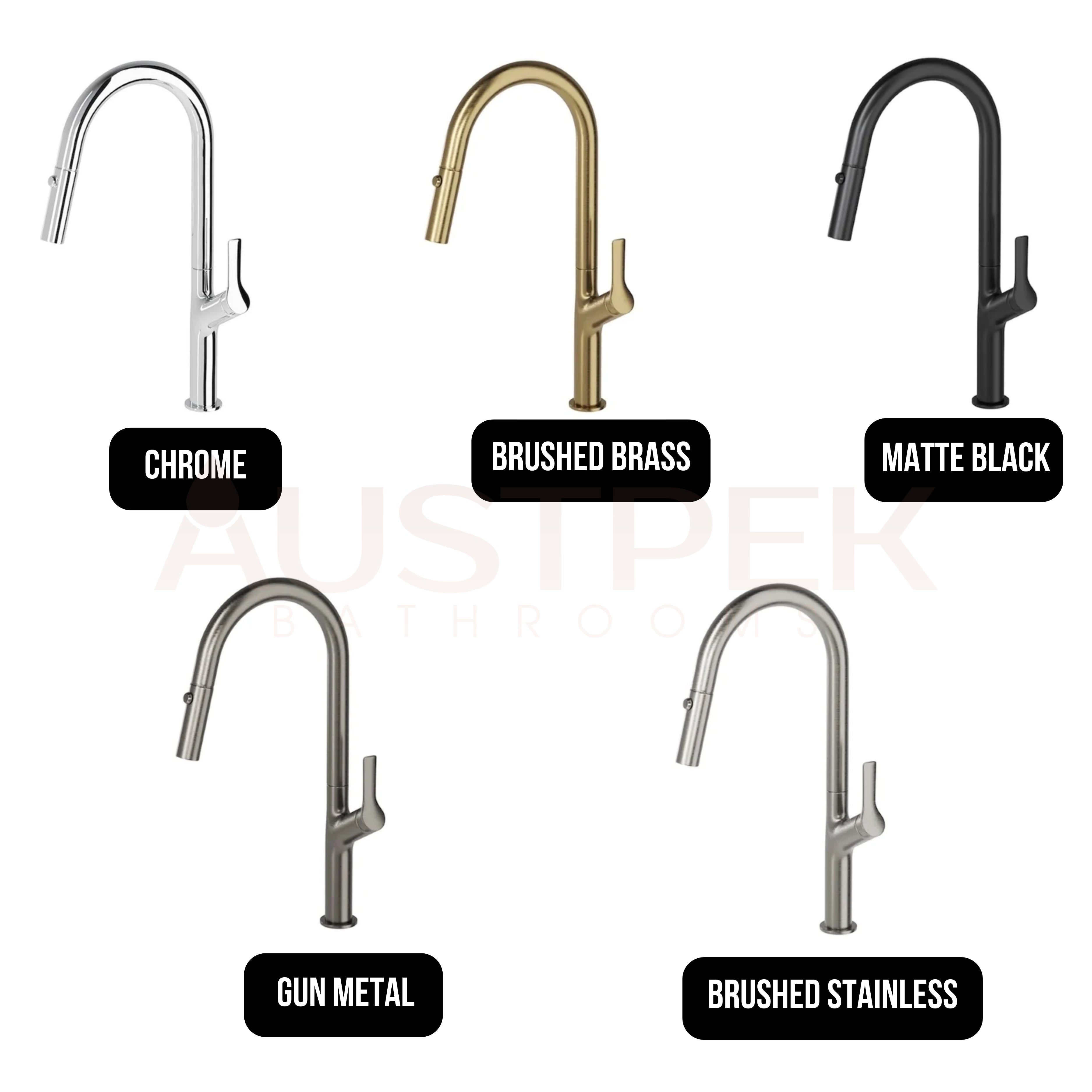LINSOL TISH 25MM PULL-OUT SINK MIXER BRUSHED STAINLESS