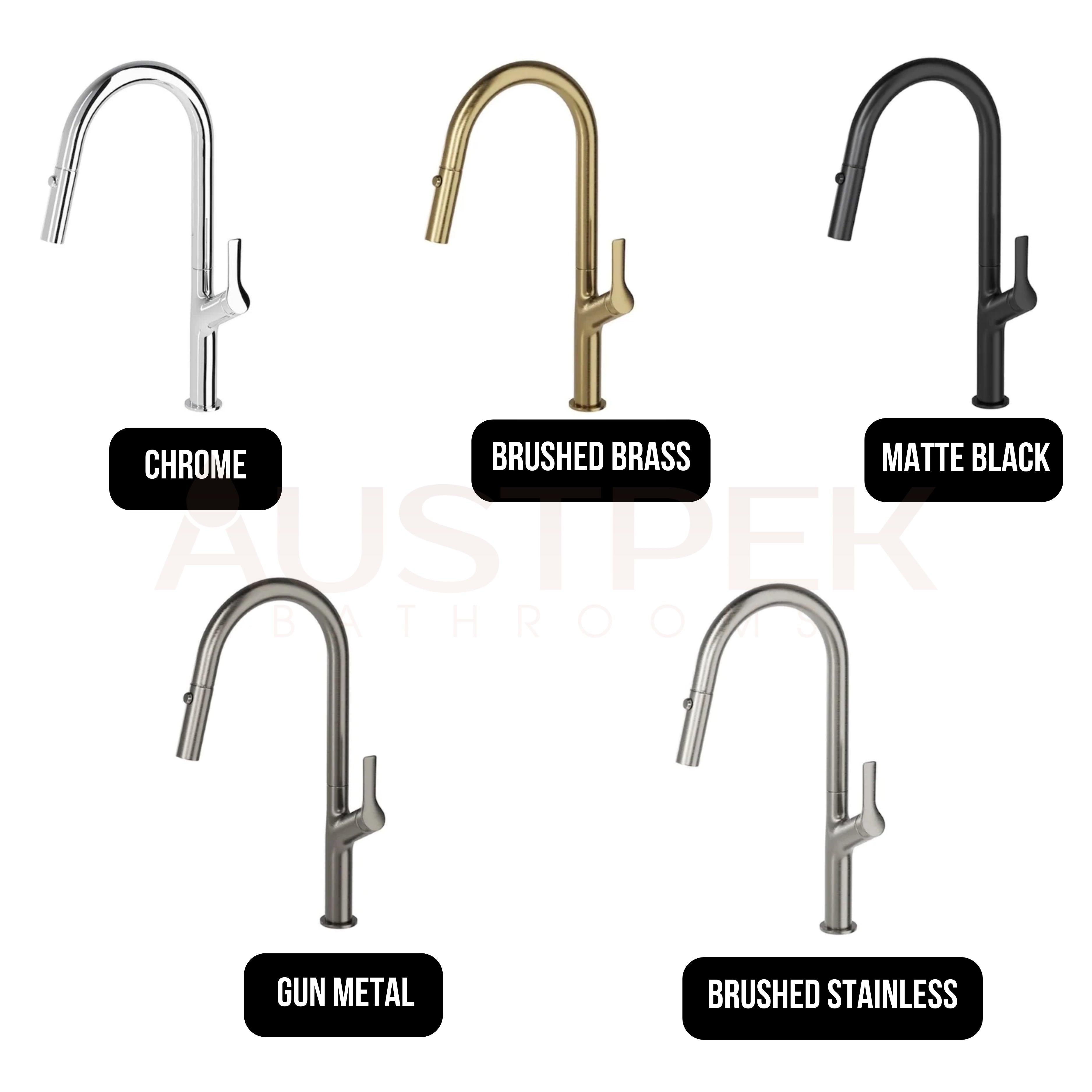 LINSOL TISH PULL-OUT SINK MIXER 463MM BRUSHED STAINLESS