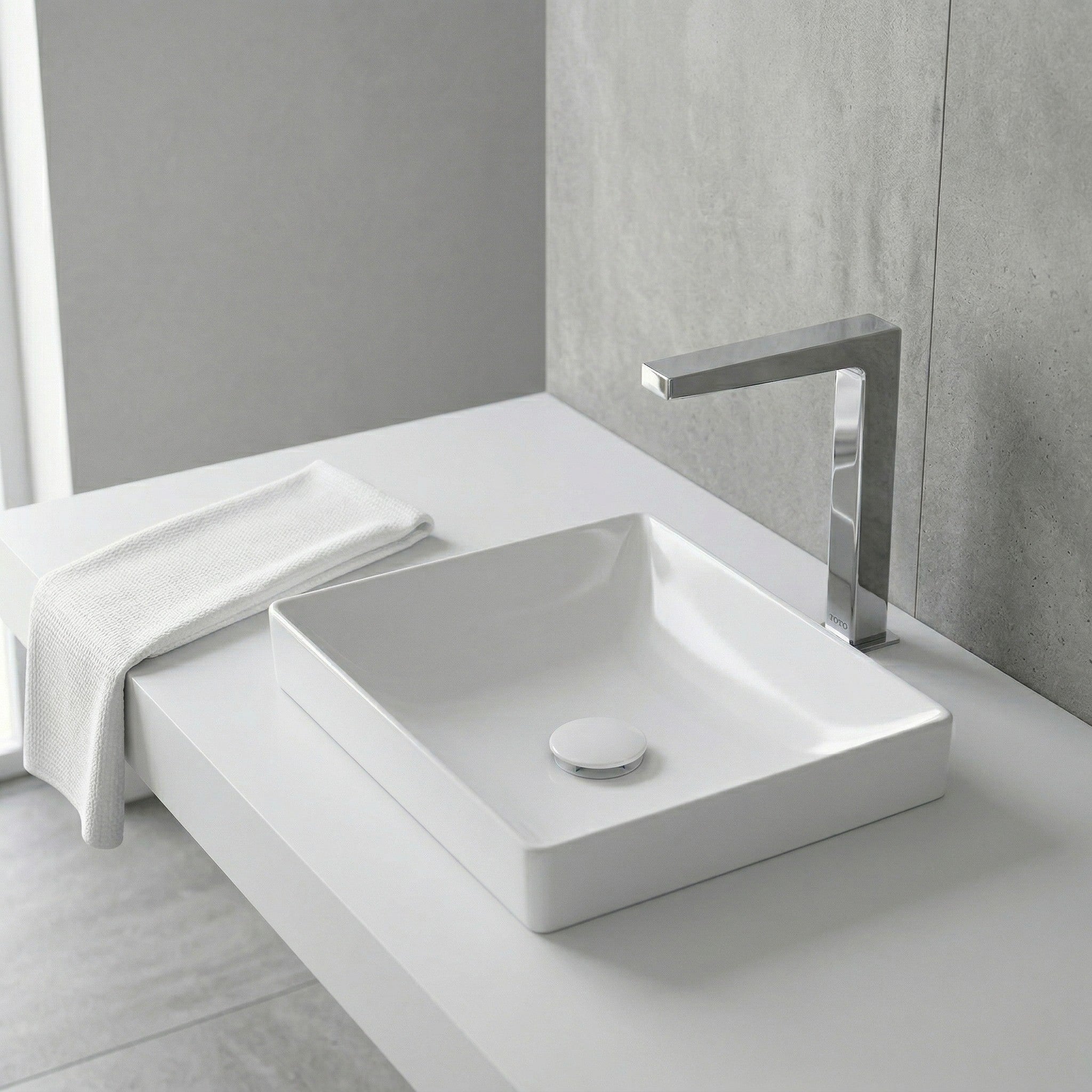 TOTO TOUCHLESS DECK MOUNTED TALL BASIN MIXER 252MM CHROME