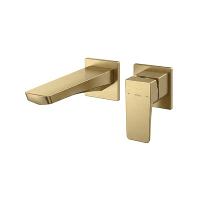 TOTO GE SHORT SPOUT WALL BASIN MIXER BRUSHED FRENCH GOLD