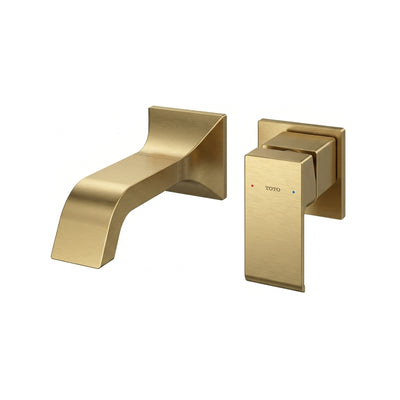 TOTO GC SHORT SPOUT WALL BASIN MIXER BRUSHED FRENCH GOLD