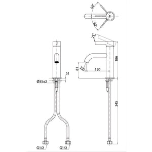 TOTO GF BASIN MIXER 186MM CHROME