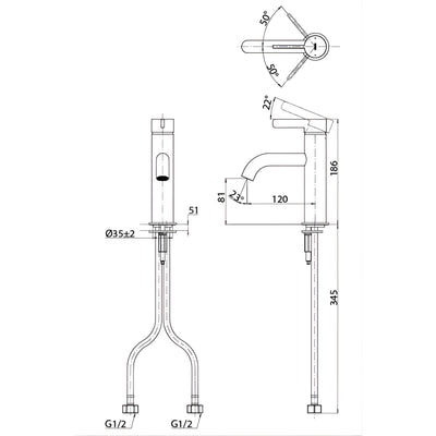TOTO GF BASIN MIXER 186MM CHROME