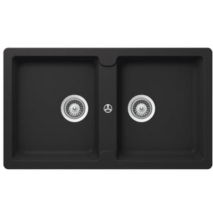 SCHOCK TYPOS DOUBLE BOWL NTH KITCHEN SINK ONYX 860MM