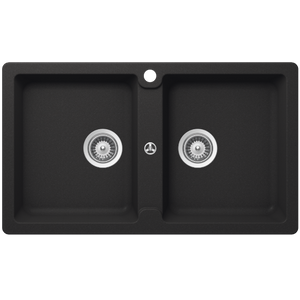 SCHOCK TYPOS DOUBLE BOWL 1TH KITCHEN SINK ONYX 860MM