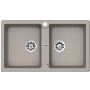 SCHOCK TYPOS DOUBLE BOWL 1TH KITCHEN SINK CONCRETE 860MM