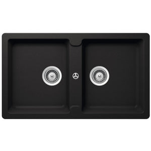 SCHOCK TYPOS DOUBLE BOWL NTH KITCHEN SINK NERO 860MM