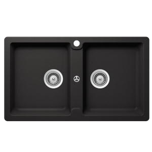SCHOCK TYPOS DOUBLE BOWL 1TH KITCHEN SINK NERO 860MM