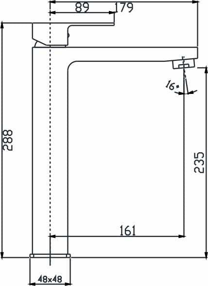 HELLYCAR TONY HIGH BASIN MIXER 288MM CHROME