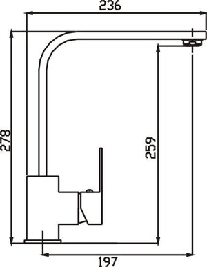 HELLYCAR TONY SINK MIXER 278MM CHROME