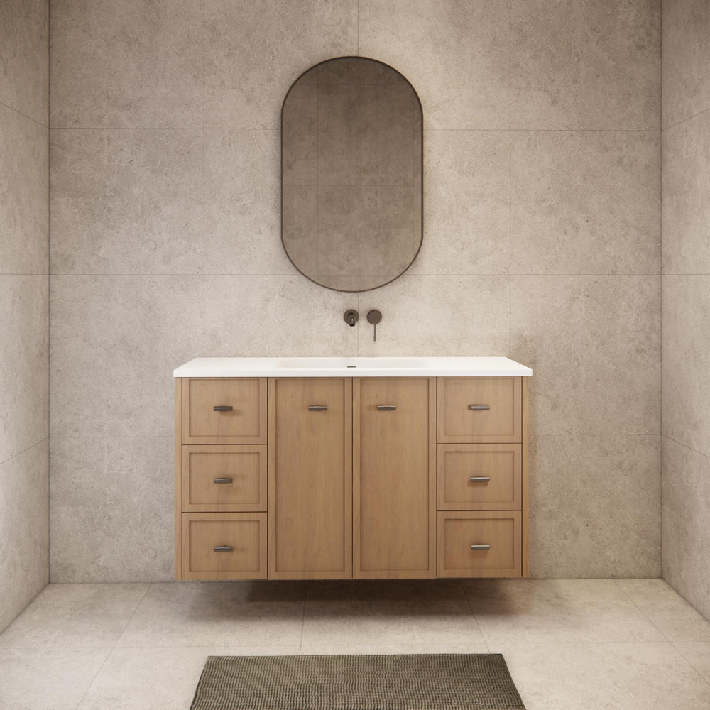 RIVA TOFINO COASTAL OAK 1200MM SINGLE BOWL WALL HUNG VANITY