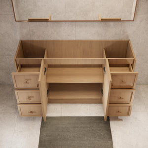 RIVA TOFINO COASTAL OAK 1500MM SINGLE BOWL FLOOR STANDING VANITY WITH KICKBOARD