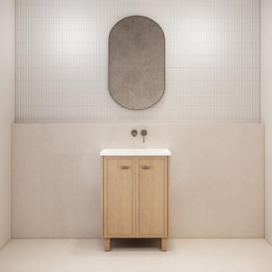 RIVA TOFINO COASTAL OAK 600MM SINGLE BOWL FLOOR STANDING VANITY
