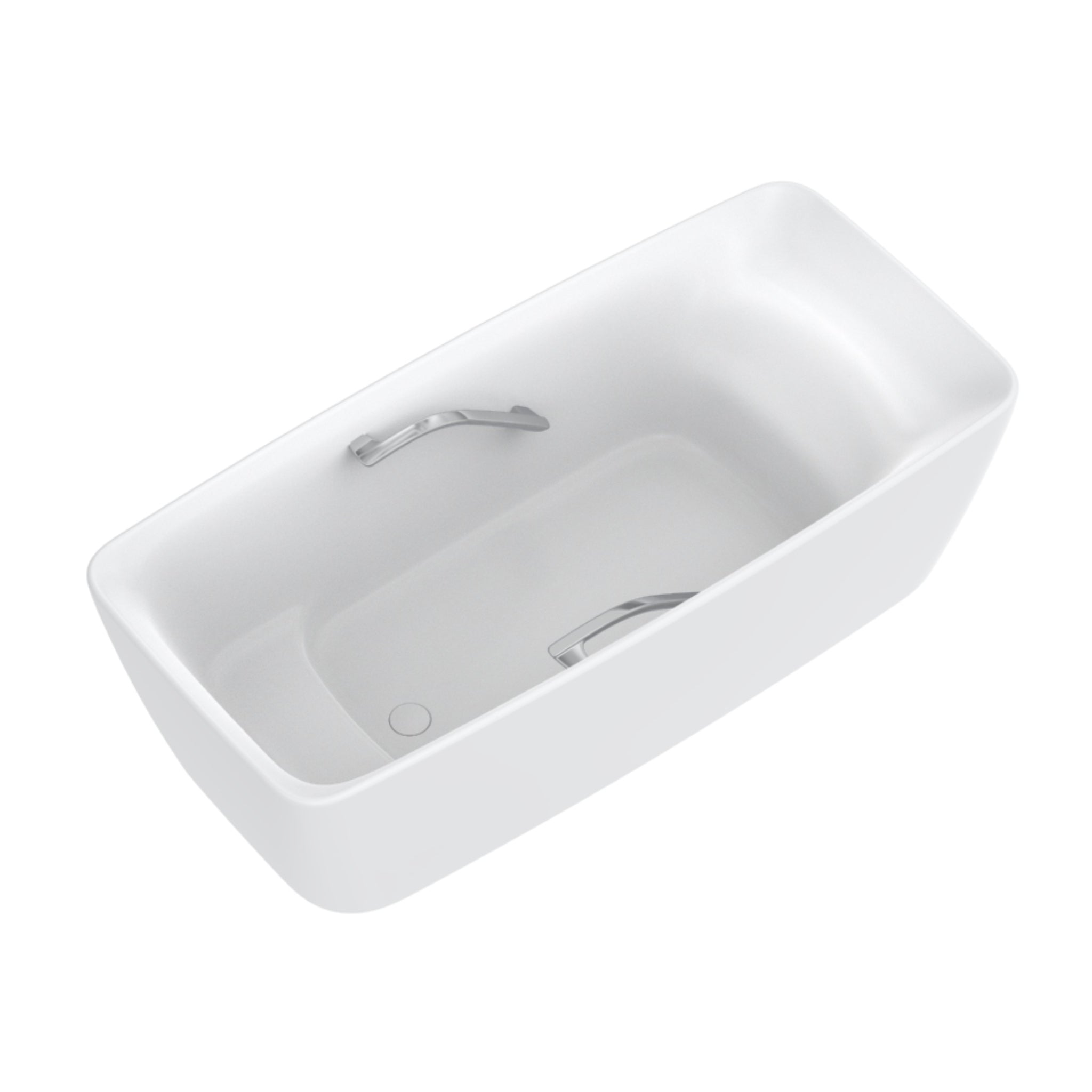 TOTO GALALATO MARBLE RECTANGULAR FREESTANDING BATHTUB WITH HANDGRIP MATTE WHITE 1700MM
