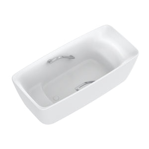 TOTO GALALATO MARBLE RECTANGULAR FREESTANDING BATHTUB WITH HANDGRIP MATTE WHITE 1700MM