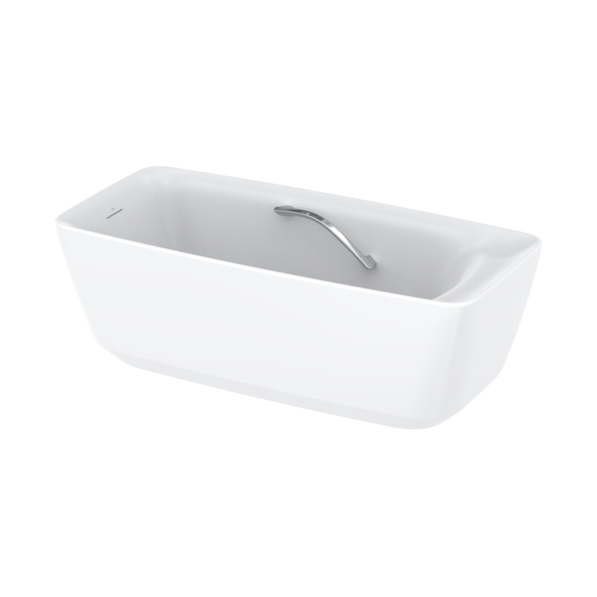 TOTO GALALATO MARBLE RECTANGULAR FREESTANDING BATHTUB WITH HANDGRIP MATTE WHITE 1700MM