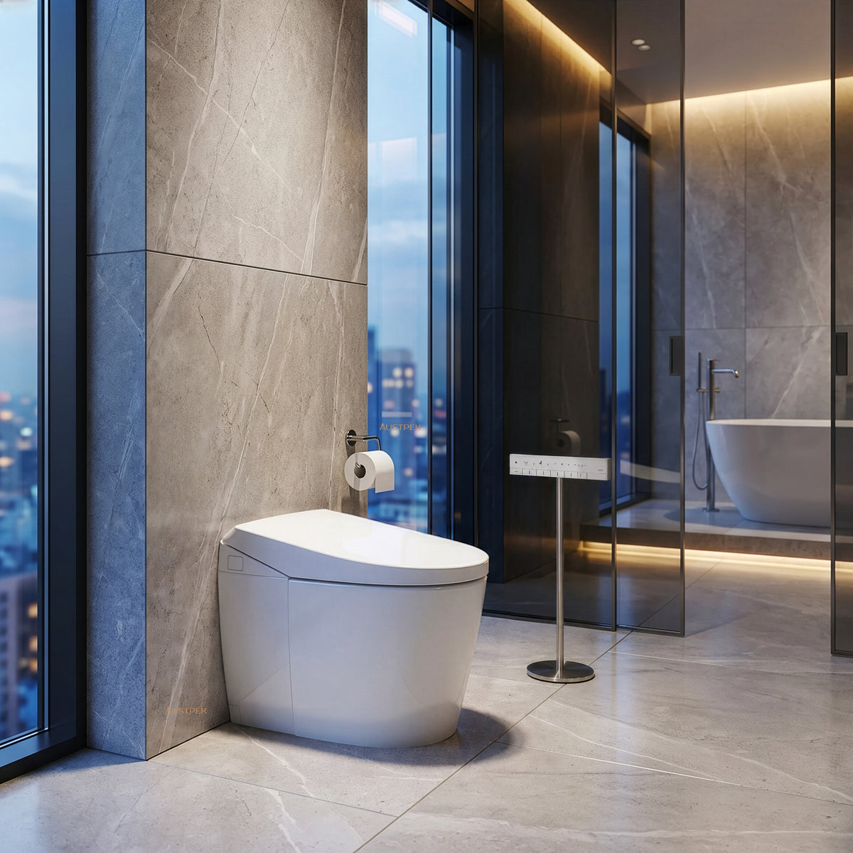 TOTO NEOREST AS INTEGRATED TOILET & REMOTE CONTROLLED WASHLET ELONGATED GLOSS WHITE