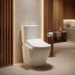 TOTO BASIC+ BTW TOILET AND S2 WASHLET W/ SIDE CONTROL PACKAGE D-SHAPED GLOSS WHITE