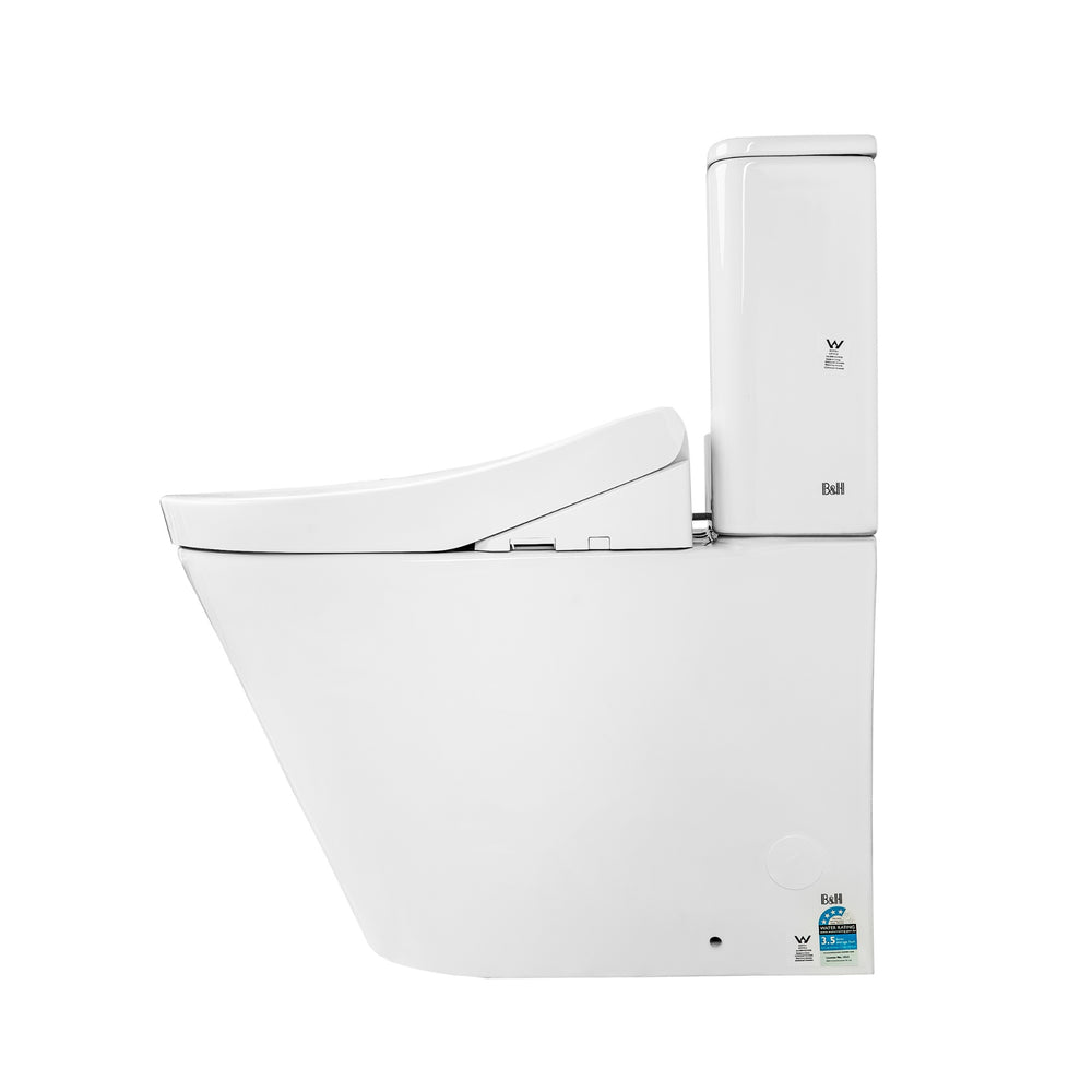 TOTO S2 WASHLET W/ SIDE CONTROL AND B&H DARA BTW TOILET SUITE PACKAGE D-SHAPE GLOSS WHITE
