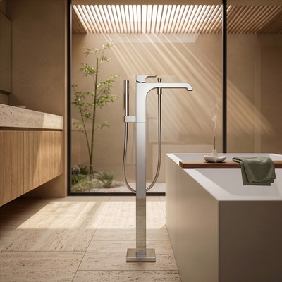 TOTO GC FREESTANDING BATH MIXER WITH HAND SHOWER CHROME