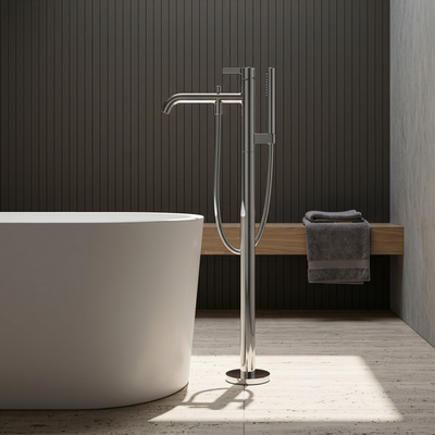 TOTO GF FREESTANDING BATH MIXER WITH HAND SHOWER CHROME