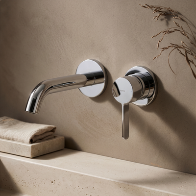 TOTO GF SHORT SPOUT WALL BASIN MIXER CHROME
