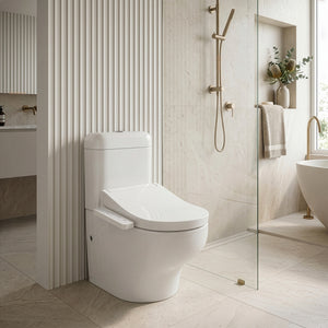 TOTO HAYON CLOSE COUPLED TOILET AND S2 WASHLET W/ SIDE CONTROL PACKAGE D-SHAPED GLOSS WHITE