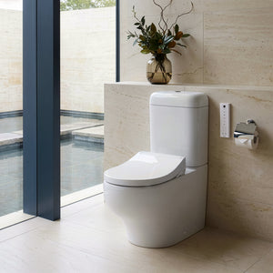 TOTO HAYON CLOSE COUPLED TOILET AND S5 WASHLET W/ REMOTE CONTROL PACKAGE (D-SHAPED) GLOSS WHITE