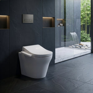TOTO MH WALL FACED TOILET AND S2 WASHLET W/ SIDE CONTROL PACKAGE D-SHAPED GLOSS WHITE