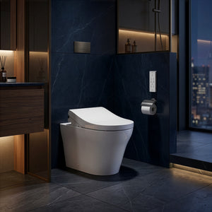 TOTO MH WALL FACED TOILET AND S5 WASHLET W/ REMOTE CONTROL PACKAGE D-SHAPED GLOSS WHITE