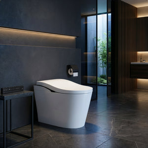 TOTO NEOREST LS INTEGRATED TOILET & REMOTE CONTROLLED WASHLET D-SHAPE GLOSS WHITE