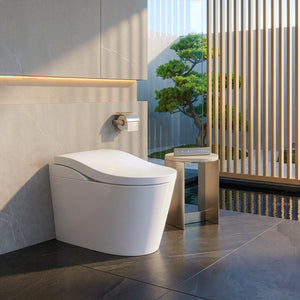 TOTO NEOREST LS INTEGRATED TOILET & REMOTE CONTROLLED WASHLET D-SHAPE GLOSS WHITE