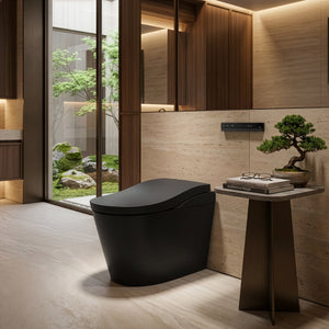 TOTO NEOREST LS INTEGRATED TOILET & REMOTE CONTROLLED WASHLET D-SHAPE MATTE BLACK