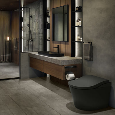 TOTO NEOREST LS INTEGRATED TOILET & REMOTE CONTROLLED WASHLET D-SHAPE MATTE BLACK
