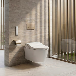 TOTO RW WALL HUNG TOILET WITH WASHLET PACKAGE W/ AUTOLID AND AUTOFLUSH (D-SHAPE) GLOSS WHITE