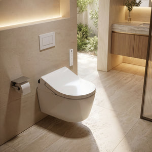 TOTO RX WALL HUNG TOILET WITH WASHLET W/ REMOTE CONTROL PACKAGE (D-SHAPE) GLOSS WHITE