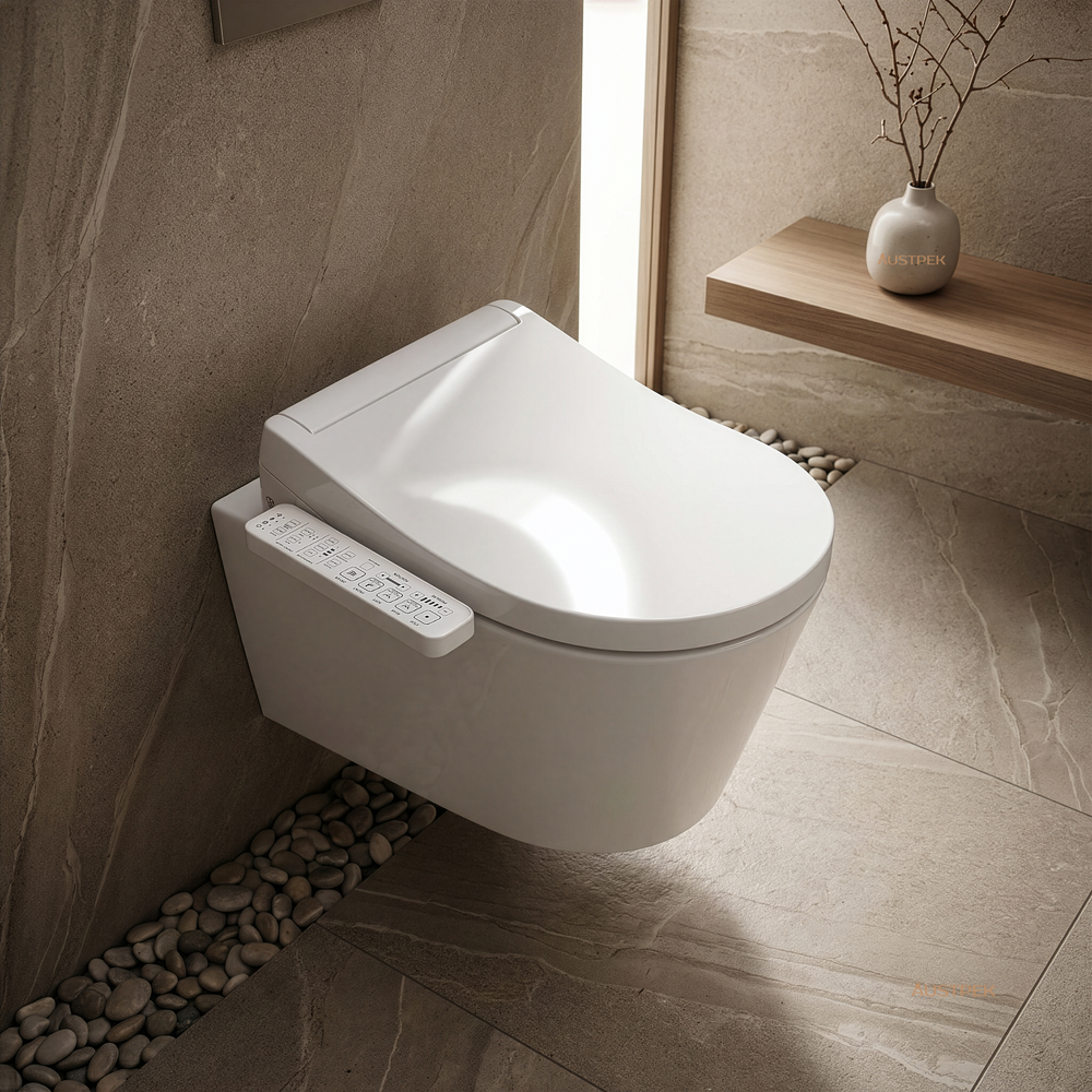 TOTO S2 WASHLET WITH SIDE CONTROL D-SHAPED GLOSS WHITE