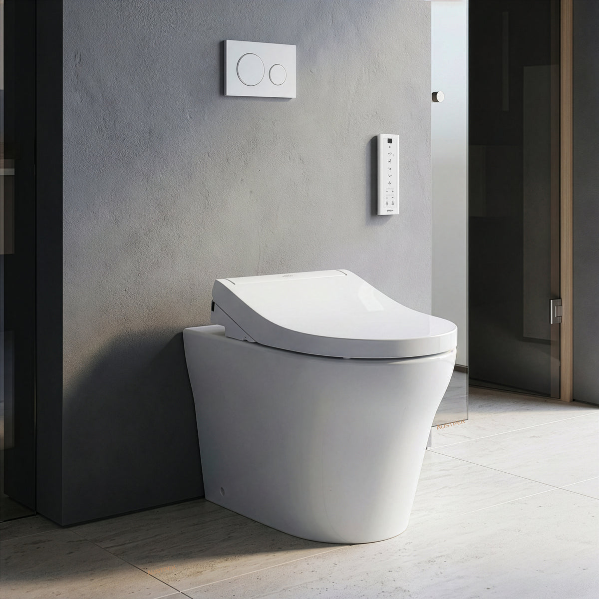 TOTO S5 WASHLET WITH REMOTE CONTROL D-SHAPED GLOSS WHITE