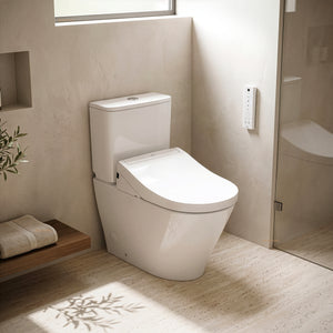 TOTO S5 WASHLET W/ REMOTE CONTROL AND B&H DARA BTW TOILET SUITE PACKAGE D-SHAPE GLOSS WHITE