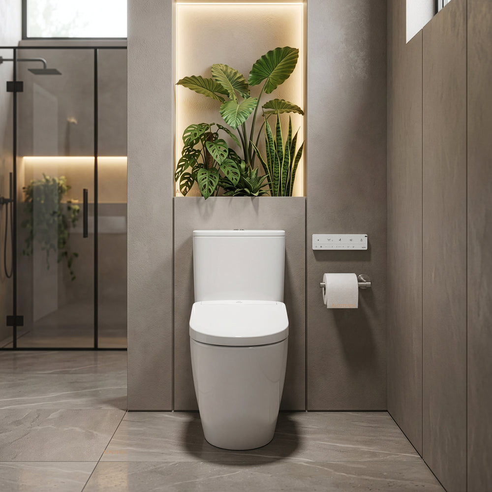 TOTO S5 WASHLET W/ REMOTE CONTROL AND B&H BTW TOILET SUITE PACKAGE ELONGATED GLOSS WHITE