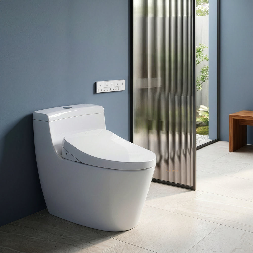 TOTO S7 WASHLET WITH REMOTE CONTROL AND AUTOLID ELONGATED GLOSS WHITE