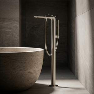 TOTO ZA FREESTANDING BATH MIXER WITH HAND SHOWER BRUSHED NICKEL