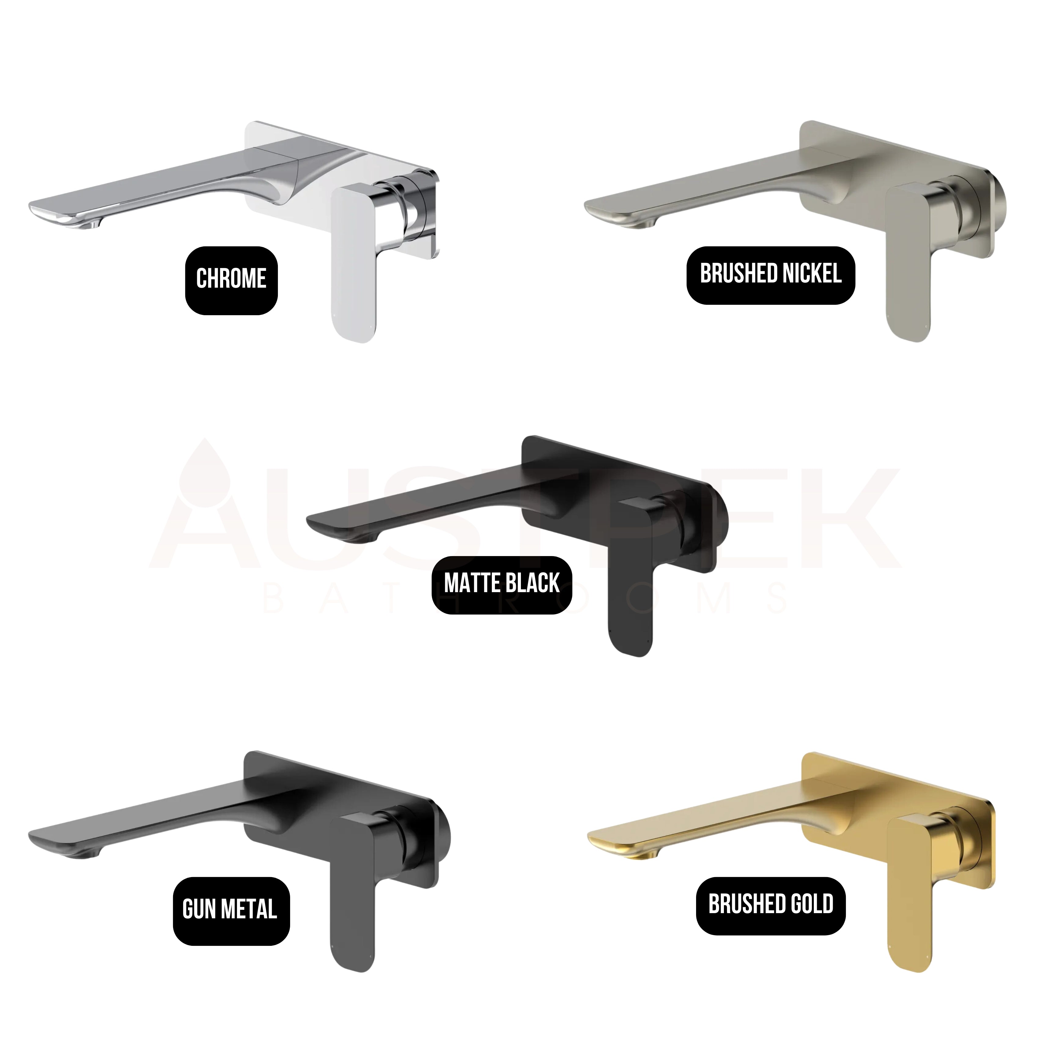 OSKAR WALL BASIN MIXER BRUSHED GOLD